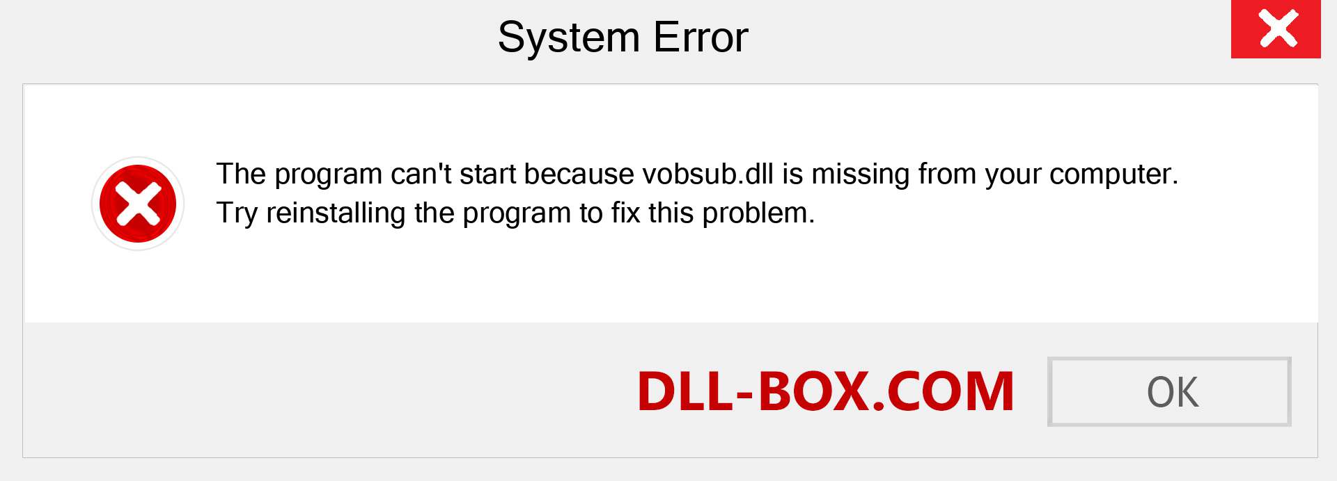  vobsub.dll file is missing?. Download for Windows 7, 8, 10 - Fix  vobsub dll Missing Error on Windows, photos, images
